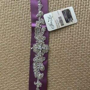 Jessica McClintock Silver and Purple Floral Accessory